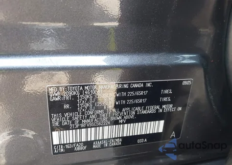 2025 Toyota Rav4 Xle z USA, uszkodzony, nr VIN 2T3P1RFV9SC562224